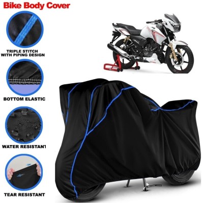 Grizzly Two Wheeler Cover for TVS(Apache RTR 180, Black, Blue)