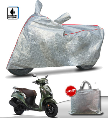 TEASN Waterproof Two Wheeler Cover for Yamaha(Fascino, Silver)