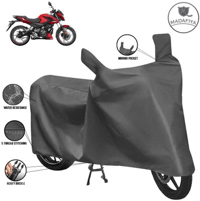 MADAFIYA Waterproof Two Wheeler Cover for Bajaj(Pulsar 160 NS DTS-i, Grey)