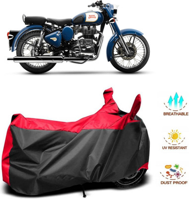 WMIZEXA Waterproof Two Wheeler Cover for Royal Enfield(Classic 350, Red, Black)