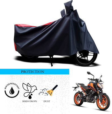 ANTHUB Waterproof Two Wheeler Cover for KTM(200 Duke, Black, Red)