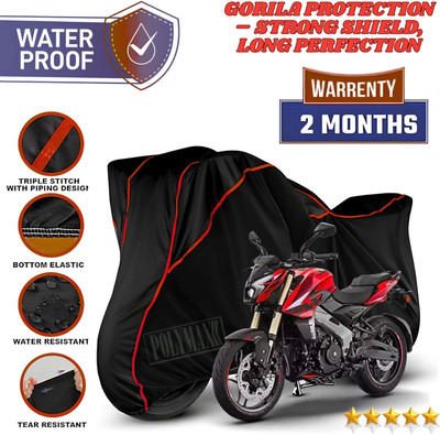 POLYMAXX Waterproof Two Wheeler Cover for Bajaj(Pulsar SS400 BS6, Black, Red)