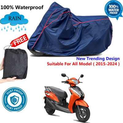 AUTOCAD Waterproof Two Wheeler Cover for Ampere(Blue, Red)