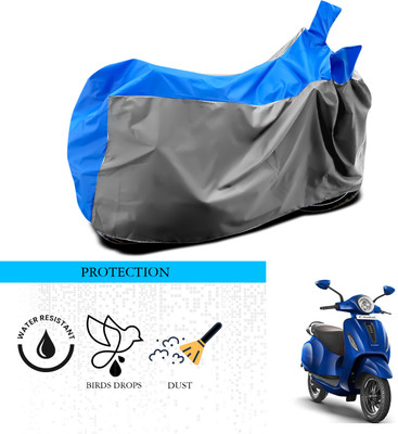 SnehaSales Waterproof Two Wheeler Cover for Bajaj(New Chetak, Grey, Blue)