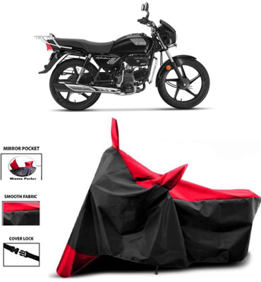 HWSXQAE Two Wheeler Cover for Universal For Bike(MotoCorp Splendor Plus, Red, Black)
