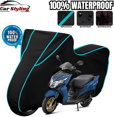 Car Styling Waterproof Two Wheeler Cover for Honda(Dio, Black, Blue)