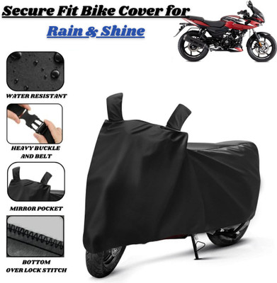 Delphinium Waterproof Two Wheeler Cover for Bajaj(Pulsar 220F, Black)