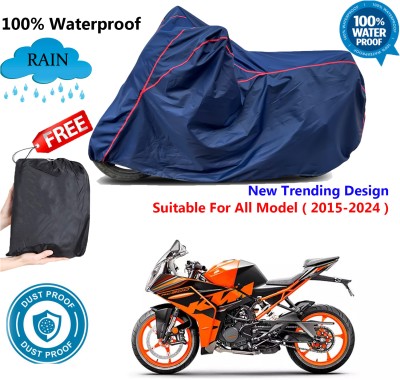 OliverX Waterproof Two Wheeler Cover for KTM(RC 200 BS6, Blue, Red)