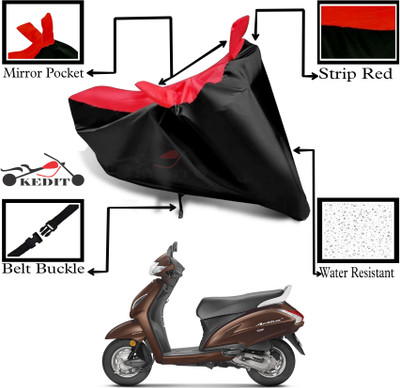 KEDIT Two Wheeler Cover for Honda(Activa 4G, Red, Black)