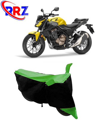 RRZ Waterproof Two Wheeler Cover for Honda(CB 500, Black, Green)