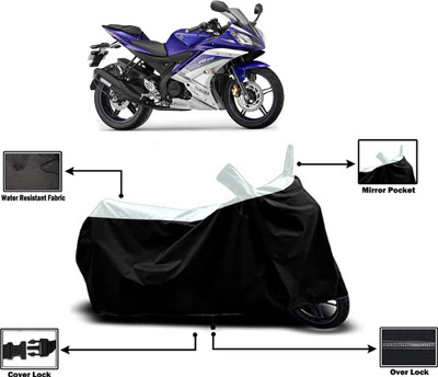 Amexride Two Wheeler Cover for Yamaha(YZF-R15 V2 BS6, White)