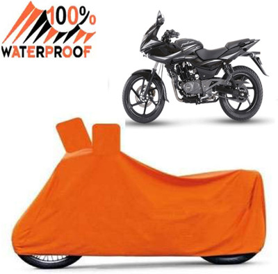 ROYAL AUTO MART Waterproof Two Wheeler Cover for Bajaj(Pulsar 220F, Orange)