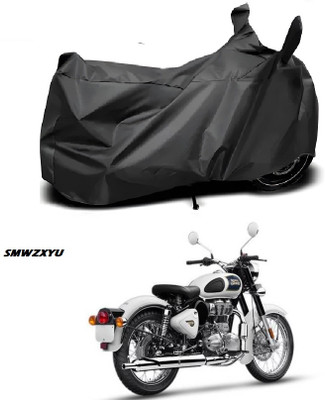 smwzxyu Waterproof Two Wheeler Cover for Royal Enfield(Bullet 350 New, Black)