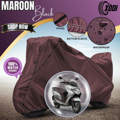 xodi Waterproof Two Wheeler Cover for Suzuki(Burgman Street 125, Maroon, Black)