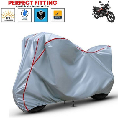BigFly Waterproof Two Wheeler Cover for Hero(HF Deluxe, Silver, Red)