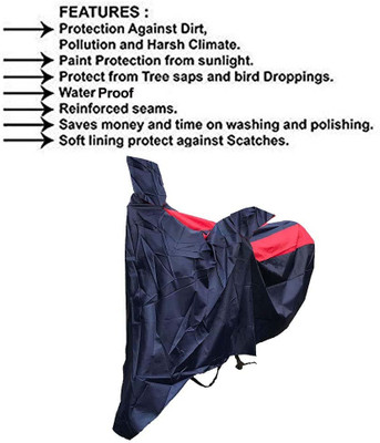 HMS Two Wheeler Cover for Hero(HF Deluxe, Red, Blue)