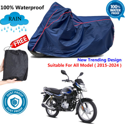 AUTOCAD Waterproof Two Wheeler Cover for Bajaj(Platina 100, Blue, Red)