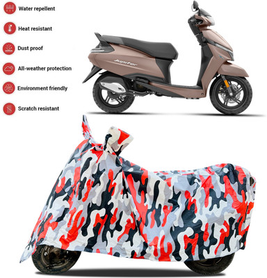 ANTHUB Waterproof Two Wheeler Cover for TVS(Jupiter, Red, White)