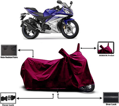 Amexride Two Wheeler Cover for Yamaha(YZF-R15 V2 BS6, Maroon)