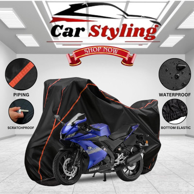 Car Styling Waterproof Two Wheeler Cover for Yamaha(R15S, Black, Red)