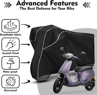 AutoGalaxy Waterproof Two Wheeler Cover for Bajaj(Scooty, Black, White)