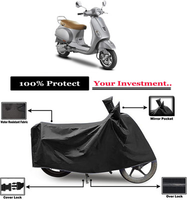 Amexride Two Wheeler Cover for Vespa(VXL 125 BS6, Black)