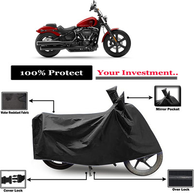 Amexride Two Wheeler Cover for Harley Davidson(Street Bob, Black)
