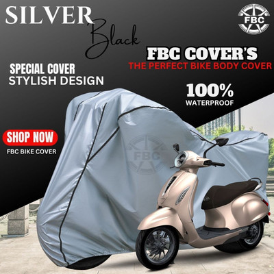FBC Waterproof Two Wheeler Cover for Bajaj(Chetak, Silver)