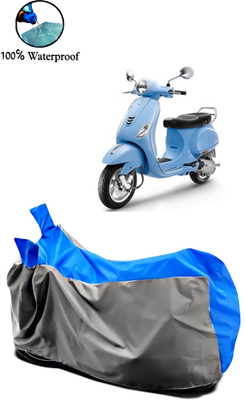 Autofly Waterproof Two Wheeler Cover for Vespa(Vespa VXL 150, Grey, Blue)