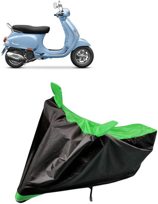 aksmit Two Wheeler Cover for Vespa(Black, Green)