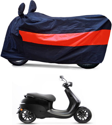 BikenWear Two Wheeler Cover for Ola(Electric Scooter, Black, Orange)