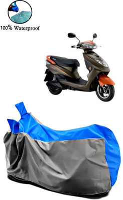 rakku Waterproof Two Wheeler Cover for Okinawa(Raise, Grey, Blue)