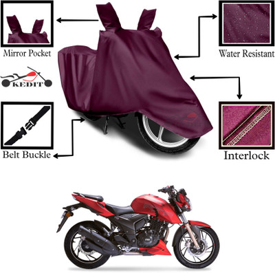 KEDIT Two Wheeler Cover for TVS(Apache RTR 160, Maroon)