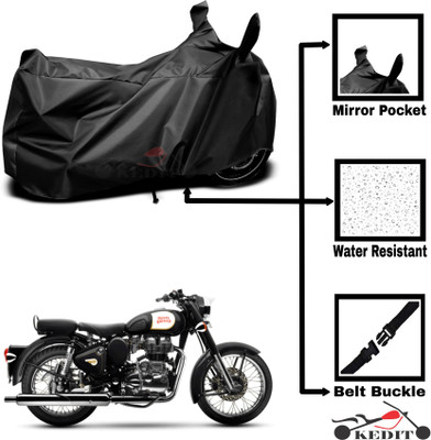 KEDIT Two Wheeler Cover for Universal For Bike(Bullet 350, Black)