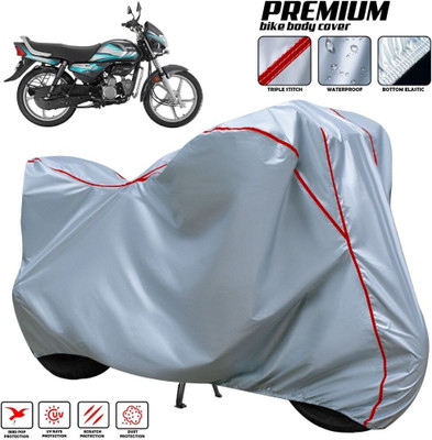 xodi Waterproof Two Wheeler Cover for Hero(MotoCorp HF Deluxe, Silver, Red)