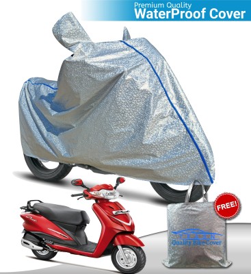 TEASN Waterproof Two Wheeler Cover for Hero(Duet LX 110CC BS6, Silver)