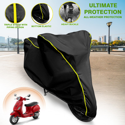 GARREGE Waterproof Two Wheeler Cover for Vespa(Urban Club BS6, Black)