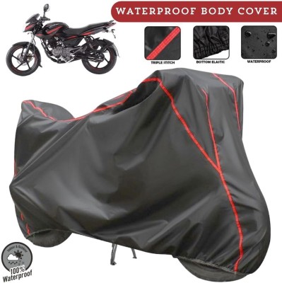 MADAFIYA Two Wheeler Cover for Bajaj(Pulsar 135 BS6, Grey, Red)