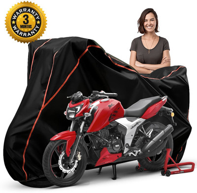 CoverX Waterproof Two Wheeler Cover for TVS(Apache RTR 160, Black, Red)