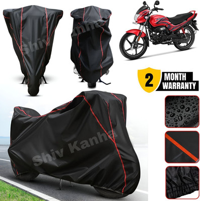AutoGalaxy Waterproof Two Wheeler Cover for Hero(Passion, Black, Red)