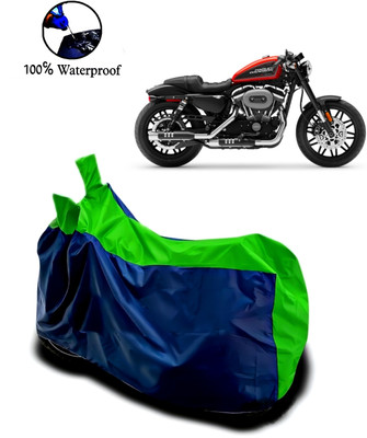 Autofly Waterproof Two Wheeler Cover for Harley Davidson(Roadster, Blue, Green)