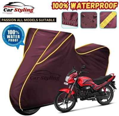OliverX Waterproof Two Wheeler Cover for Hero(Passion Pro, Maroon, Yellow)