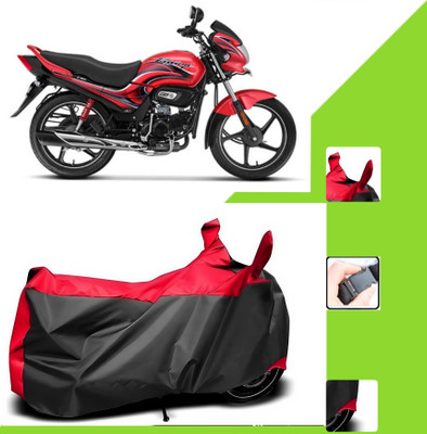 WMIZEXA Two Wheeler Cover for Hero(Passion Plus, Black, Red)