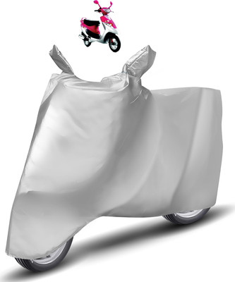 Caronix Two Wheeler Cover for TVS(Scooty Pep Plus, Silver)