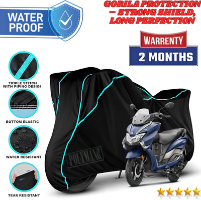 POLYMAXX Waterproof Two Wheeler Cover for Suzuki(Burgman Street 125, Black, Blue)