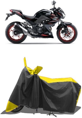 SUGASHRI Waterproof Two Wheeler Cover for Kawasaki(Z250 BS6, Yellow, Black)