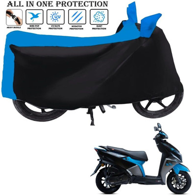 OliverX Waterproof Two Wheeler Cover for TVS(NTORQ, Black, Blue)