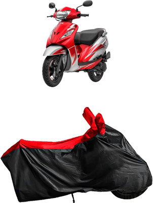 Autofly Waterproof Two Wheeler Cover for TVS(Wego, Red, Black)
