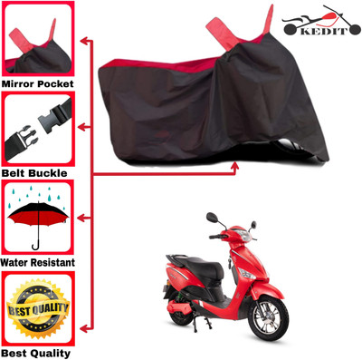 KEDIT Two Wheeler Cover for Hero(Electric Optima DX BS6, Red, Black)