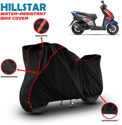 HILLSTAR Waterproof Two Wheeler Cover for TVS(NTORQ, Black, Red)